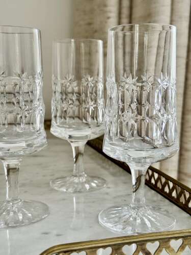 Fine Quality Star Cut Crystal short stem flutes C1969