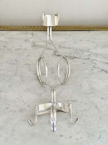 French silver plated wine bottle cradle