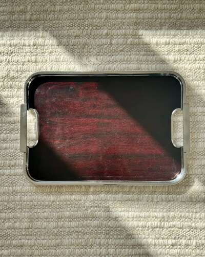 Art Deco Chrome and Bakelite serving tray by Besway