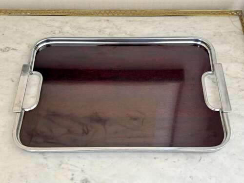 Art Deco Chrome and Bakelite serving tray by Besway