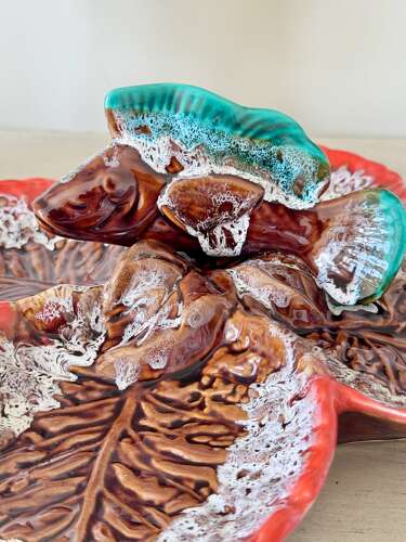 Chic hand painted French Ceramic hors d’oevre serving dish from Vallauris
