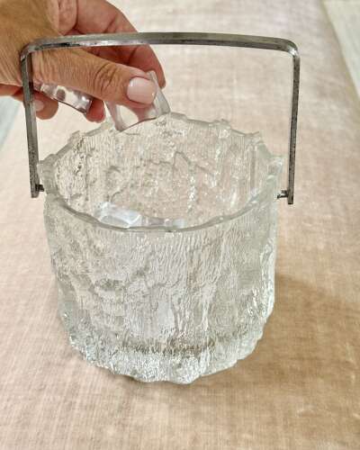 Icicle glass ice bucket by Tapio Wirkkala for Iittala C1970