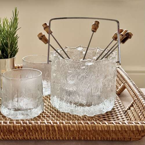 Icicle glass ice bucket by Tapio Wirkkala for Iittala C1970