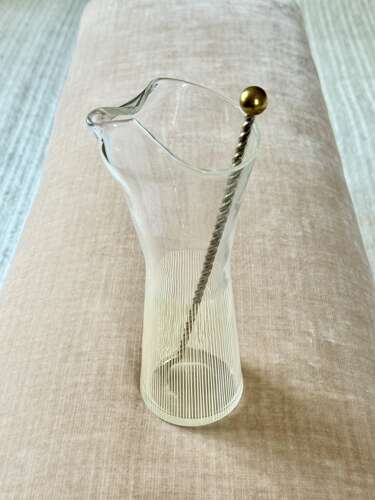Tall Swedish enamelled glass cocktail mixing jug C1956