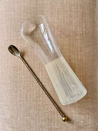 Tall Swedish enamelled glass cocktail mixing jug C1956
