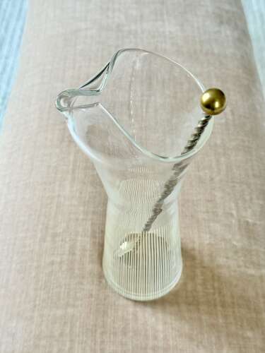 Tall Swedish enamelled glass cocktail mixing jug C1956