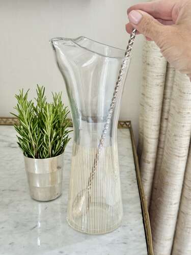Tall Swedish enamelled glass cocktail mixing jug C1956
