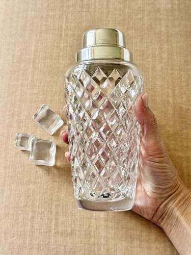 Fine quality crystal & silver plated cocktail shaker by WMF C1950