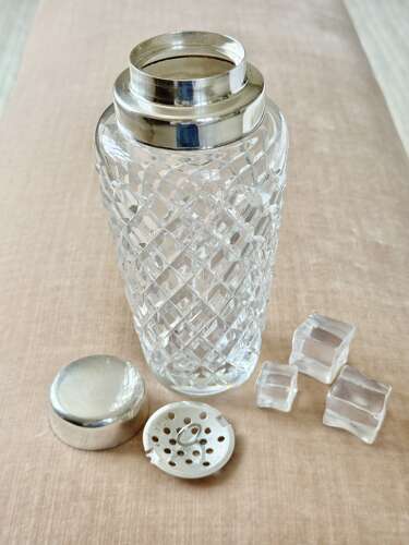 Fine quality crystal & silver plated cocktail shaker by WMF C1950