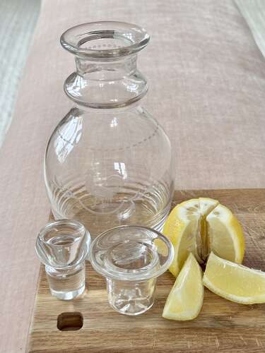Rare Art Deco cocktail shaker/decanter with citrus lemon squeezer lid C1930