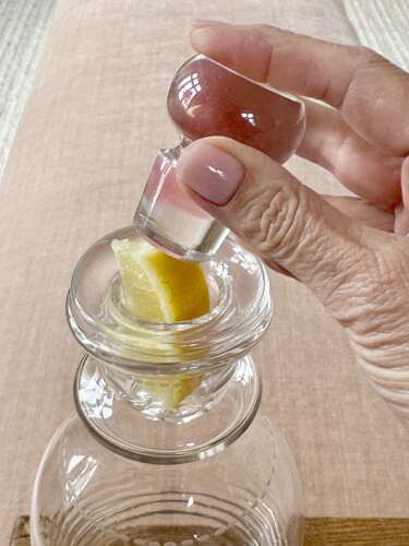 Rare Art Deco cocktail shaker/decanter with citrus lemon squeezer lid C1930