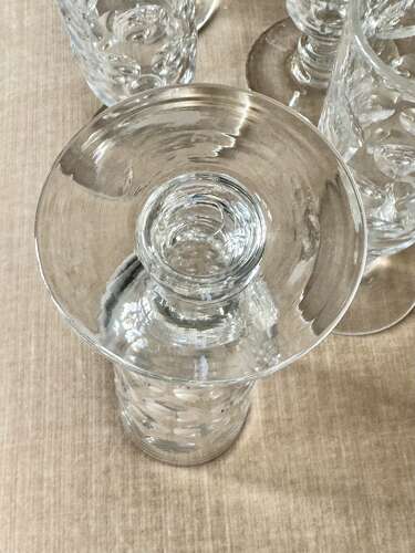 9 Excellent large, lens cut early Victorian Ale glasses