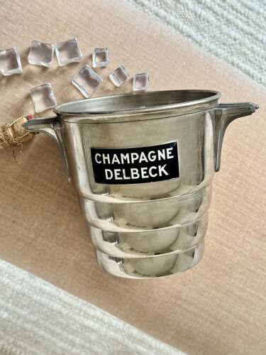 Art Deco Champagne Delbeck branded champagne wine cooler bucket