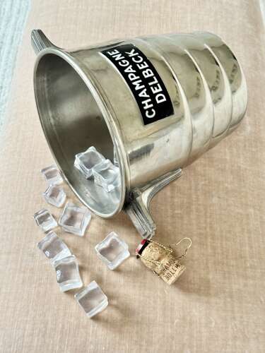 Art Deco Champagne Delbeck branded champagne wine cooler bucket