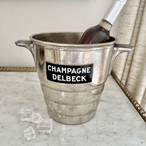 Art Deco Champagne Delbeck branded champagne wine cooler bucket