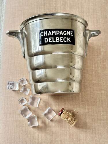 Art Deco Champagne Delbeck branded champagne wine cooler bucket