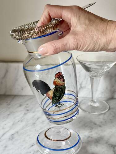 Art Deco cockerel cocktail decanter/shaker C1930