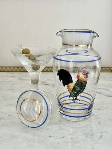 Art Deco cockerel cocktail decanter/shaker C1930