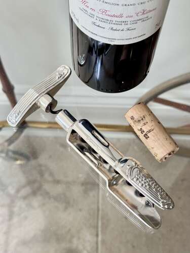 Rare vintage Christofle silver plated cork screw