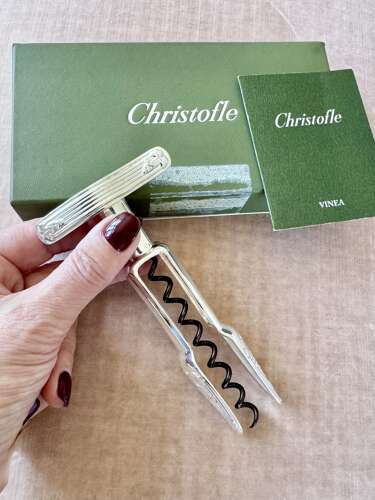 Rare vintage Christofle silver plated cork screw