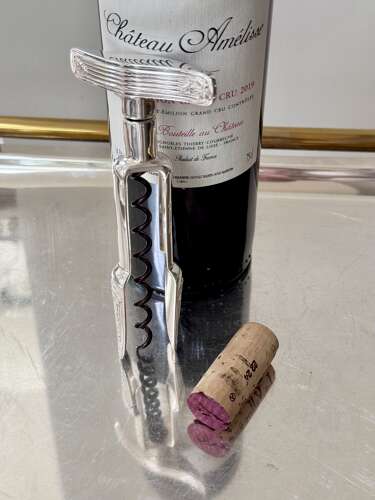 Rare vintage Christofle silver plated cork screw