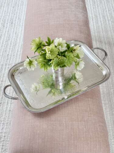 Edwardian twin handled silver plated serving tray C1910