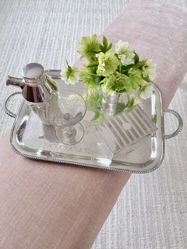 Edwardian twin handled silver plated serving tray C1910