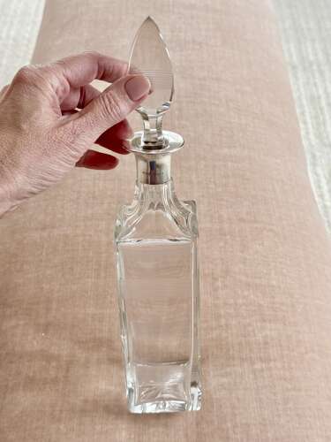 Art Deco silver collar crystal decanter by Hukin & Heath date 1929