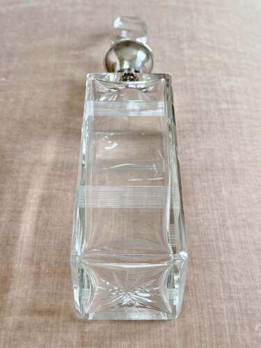 Art Deco silver collar crystal decanter by Hukin & Heath date 1929