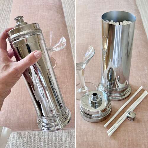 American Chrome Skyscraper cocktail shaker/straw holder