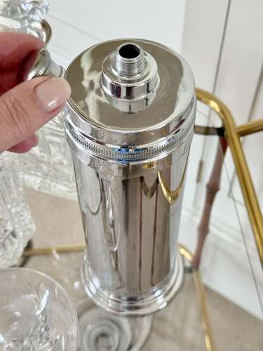 American Chrome Skyscraper cocktail shaker/straw holder