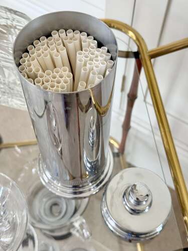 American Chrome Skyscraper cocktail shaker/straw holder