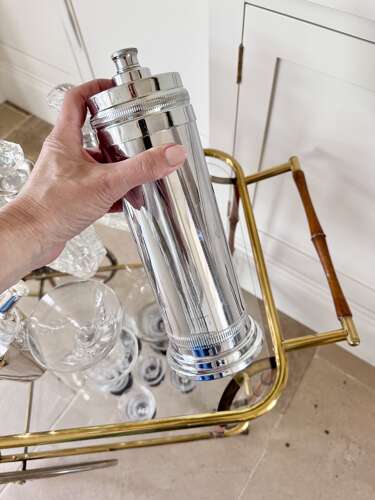 American Chrome Skyscraper cocktail shaker/straw holder
