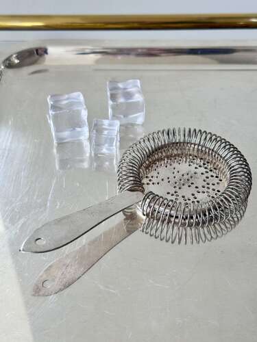 Art Deco Silver Plated Cocktail Bonzer Hawthorne Strainer. Bar Drinks Sieve c1950