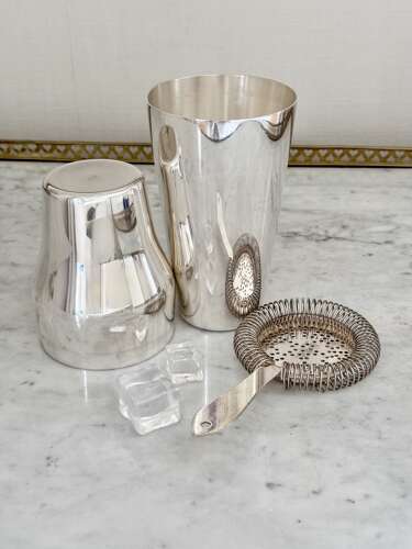 Art Deco Silver Plated Cocktail Bonzer Hawthorne Strainer. Bar Drinks Sieve c1950