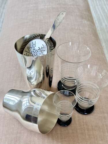 Art Deco Silver Plated Cocktail Bonzer Hawthorne Strainer. Bar Drinks Sieve c1950