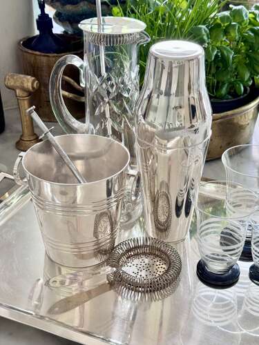 Art Deco Silver Plated Cocktail Bonzer Hawthorne Strainer. Bar Drinks Sieve c1950