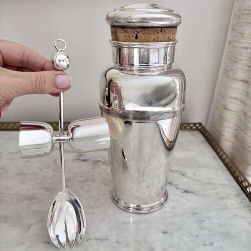 Art Deco cocktail bar spoon & spirit measure in one C1920s