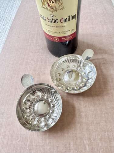 Two French vintage taste du vin dishes