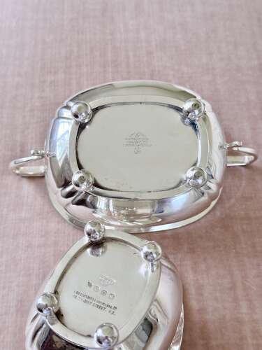 Georgian style silver plated sugar pot & creamer jug