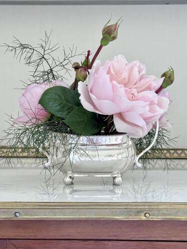 Georgian style silver plated sugar pot & creamer jug