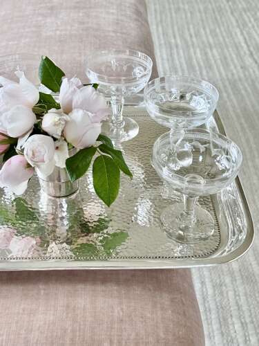High quality Arts & Crafts hammered silver plated drinks serving tray