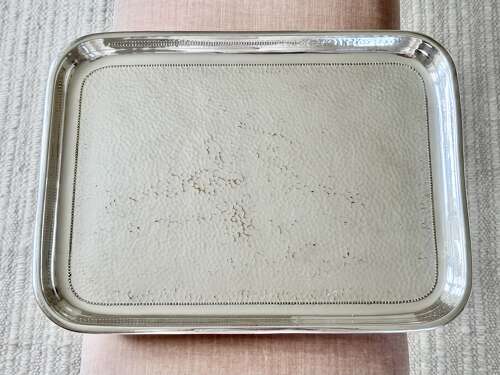 High quality Arts & Crafts hammered silver plated drinks serving tray