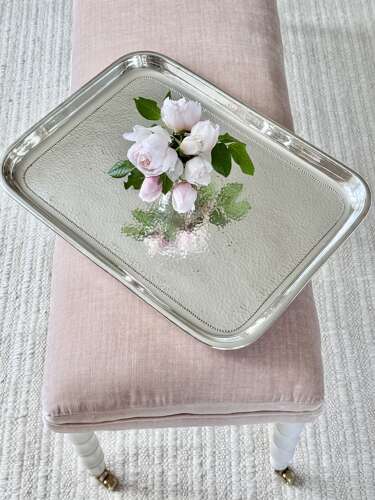 High quality Arts & Crafts hammered silver plated drinks serving tray