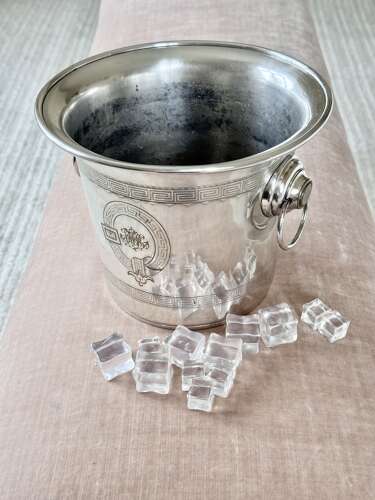 Victorian French engraved triple bottle champagne wine bucket cooler