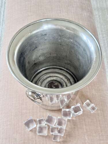 Victorian French engraved triple bottle champagne wine bucket cooler