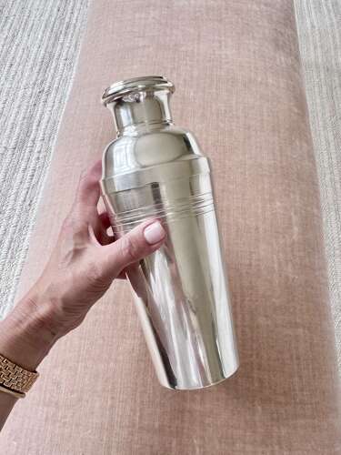 Tall Art Deco French silver plated cocktail shaker