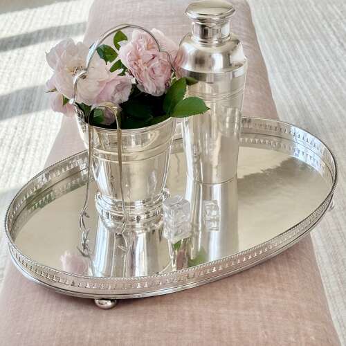 Tall Art Deco French silver plated cocktail shaker