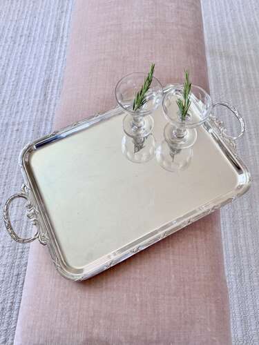 Excellent French Art Deco silver plated serving tray by Orbrille, Paris