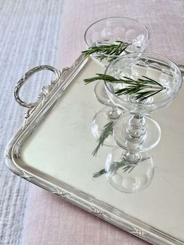 Excellent French Art Deco silver plated serving tray by Orbrille, Paris
